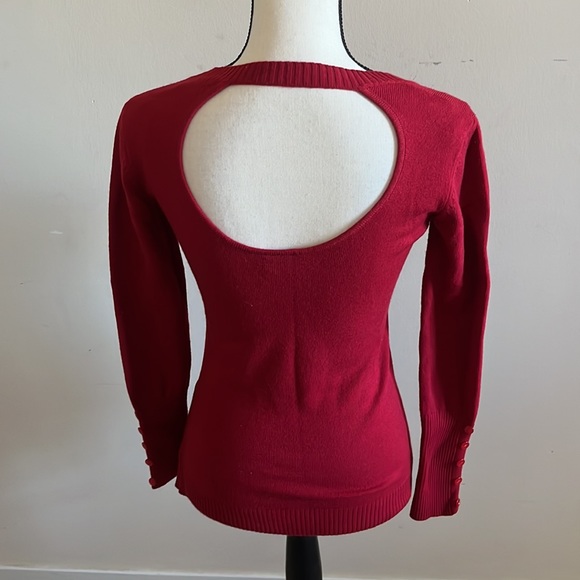 Dots Red Knit Sweater S - Picture 3 of 5